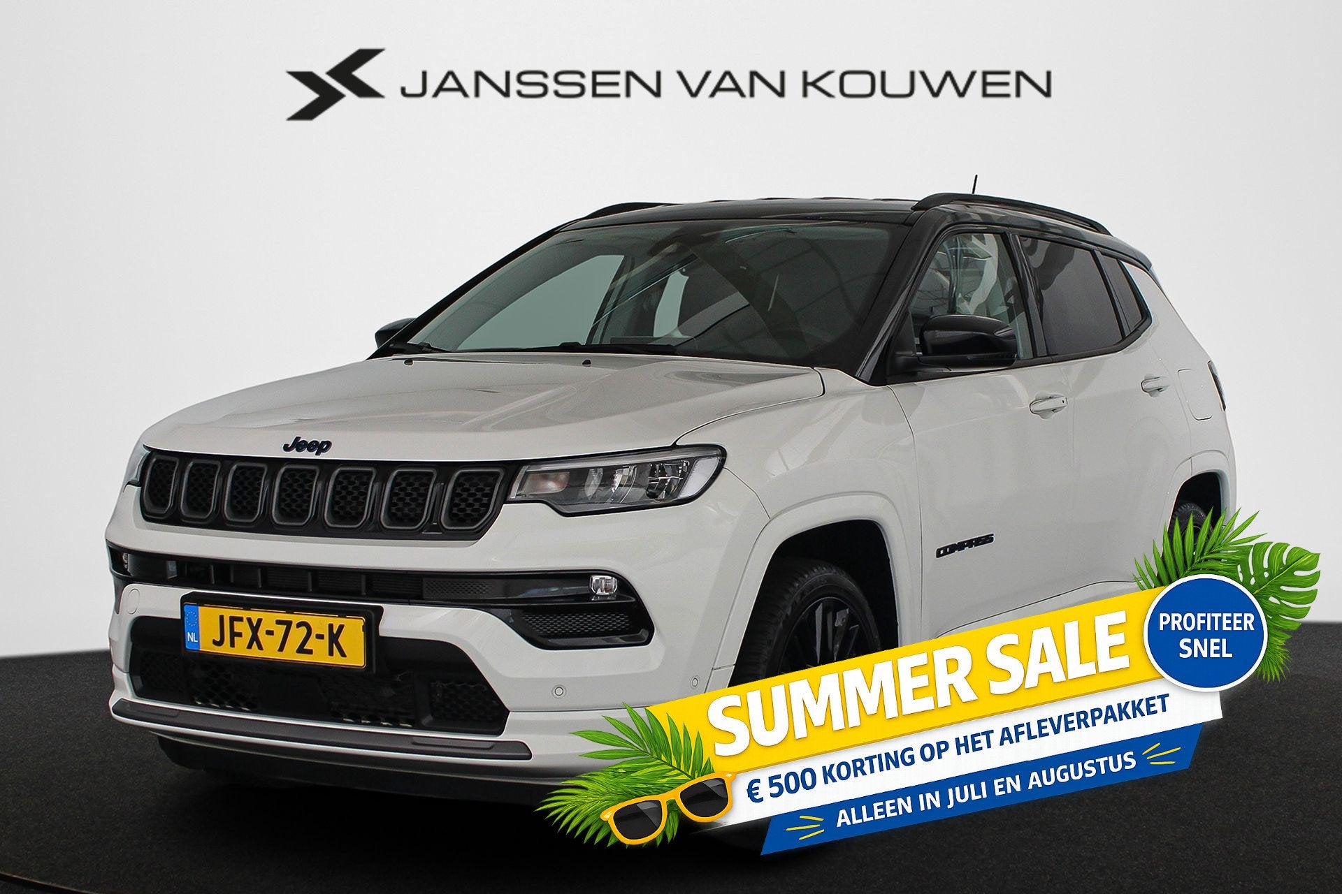 Jeep Compass 4xe 240 Plug-in Hybrid Electric S * Stuur/Stoel, Auto's, Automaat, Automatische klimaatregeling, 4 cilinders, Wit