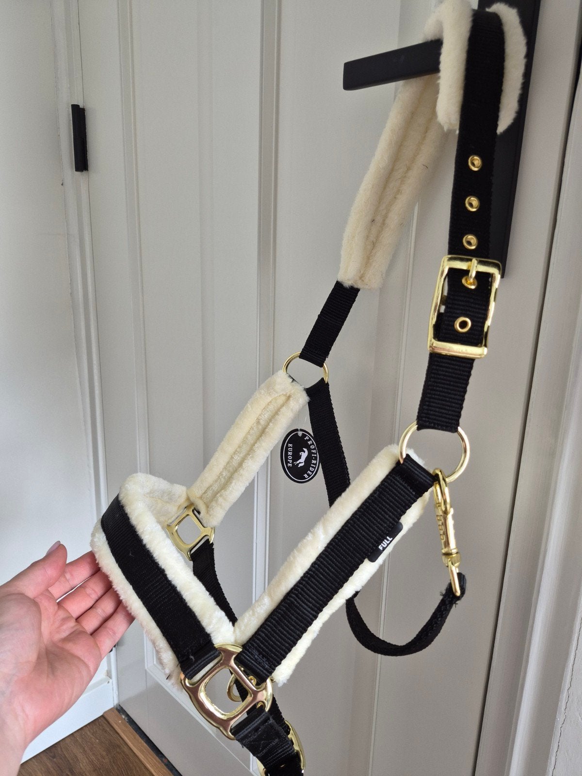 Profi-rider luxe halster bont onderlegd zwart maat COB, Nieuw, Ophalen of Verzenden, Halster, Cob