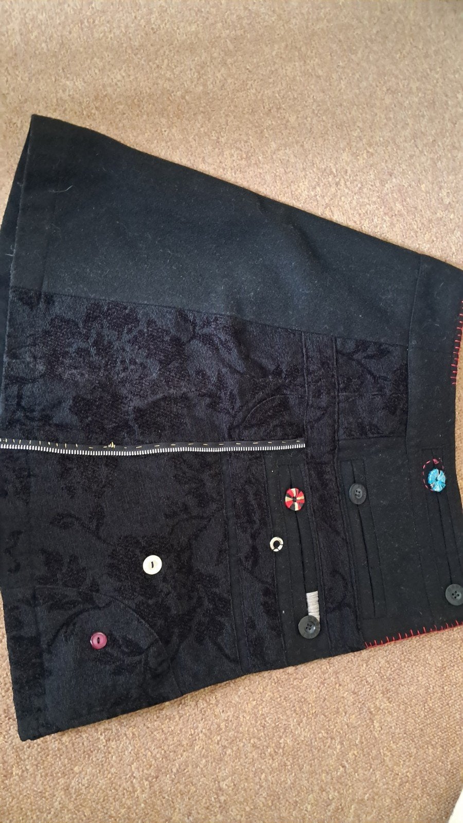 Desigual mini rok maat 36 zwart met borduursels, Zwart, Ophalen of Verzenden, Gedragen, Boven de knie