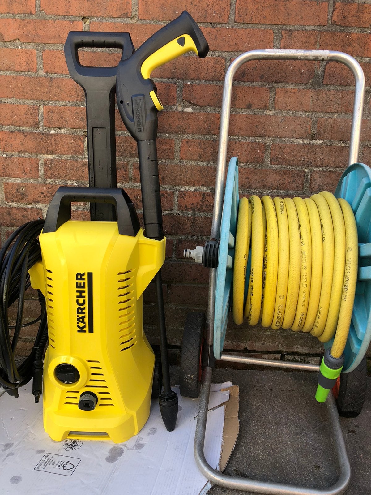 Als nieuw Kärcher k-2 met Gardena tuin slang met haspel, Ophalen, Zo goed als nieuw, Elektrisch