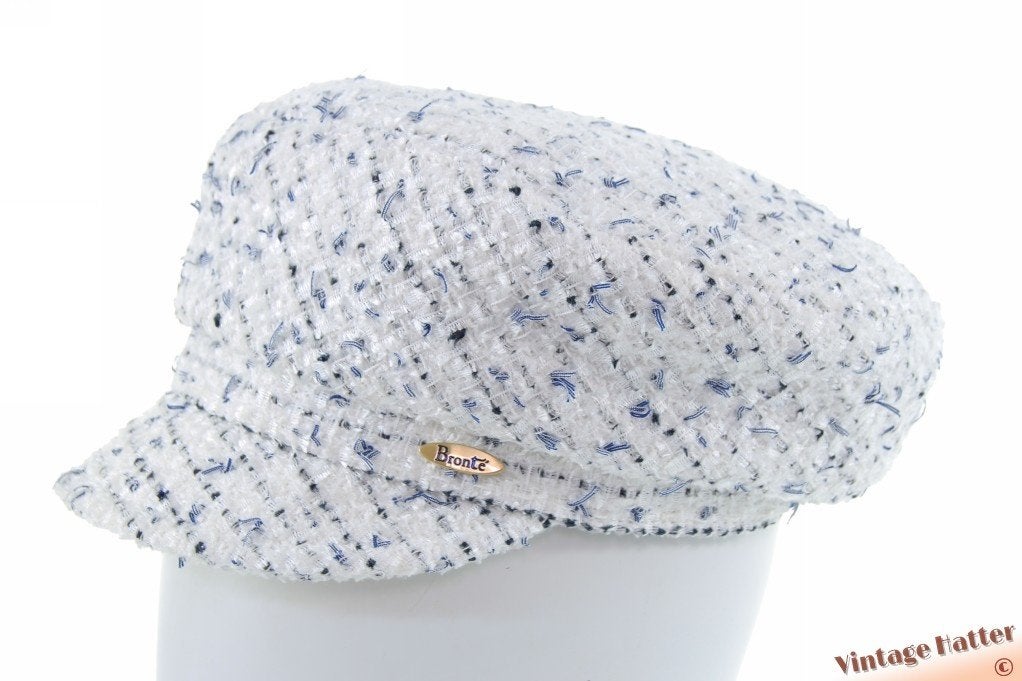 Damespet Bronté Ella wit met blauwe accenten 58-59 nieuw, Nieuw, Ophalen of Verzenden, Pet, Bronté Amsterdam - Ella