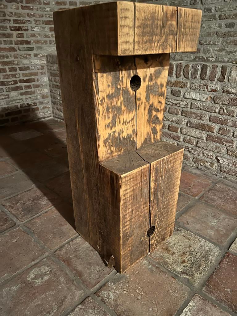 Massief houten balk / plantenzuil, Huis en Inrichting, Woonaccessoires | Zuilen en Pilaren, Ophalen, Gebruikt