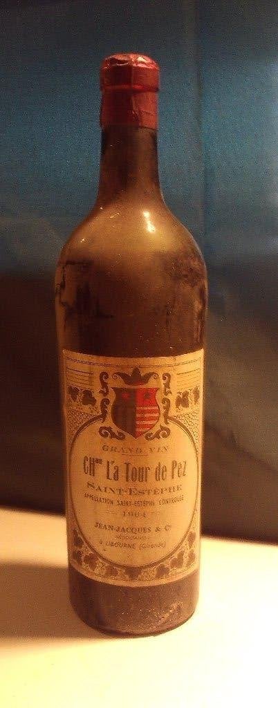 Oude Fles Chateau Tour De Pez - Saint-Estephe - 1964, Frankrijk, Ophalen of Verzenden, Zo goed als nieuw, Rode wijn