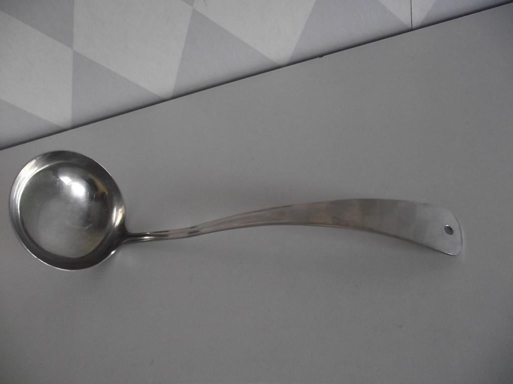 RVS soep opscheplepel Sola massive Hollands rond + oog 30 cm, Ophalen of Verzenden