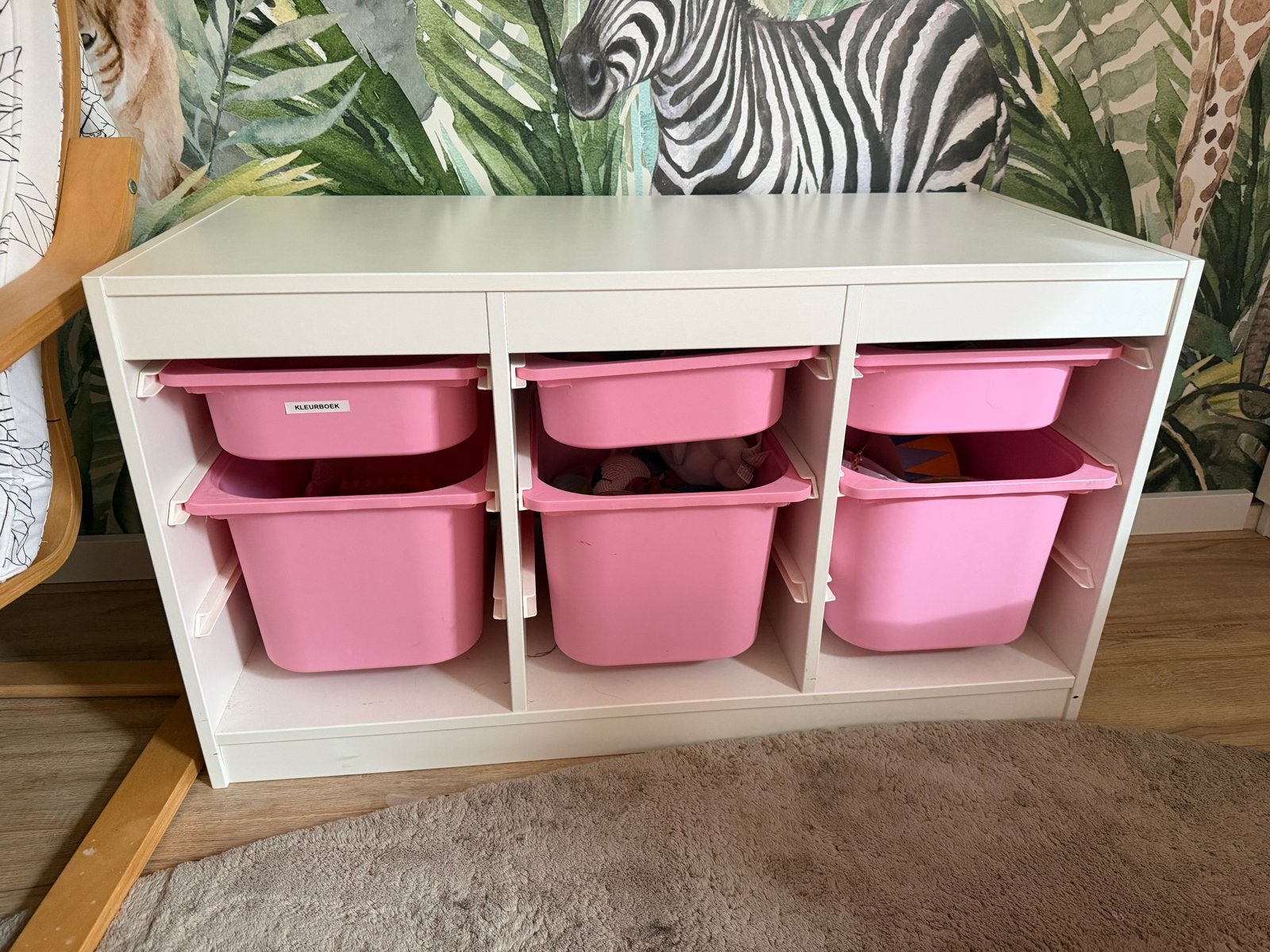 Ikea Trofast opbergkast met roze bakken, Kinderen en Baby's, Ophalen, Gebruikt, Kast