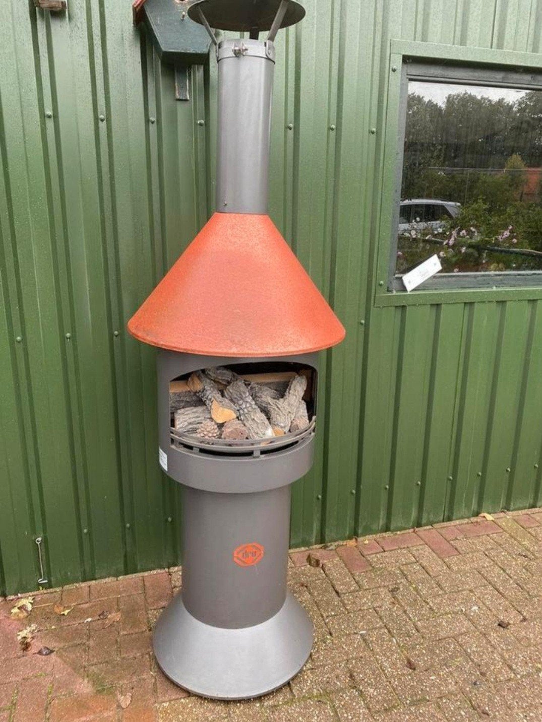 Dru Buitenkachel op propaan of butaan, Tuin en Terras, Terrasverwarmers, Zo goed als nieuw, Gas, Vloer, Draaibaar, Ophalen