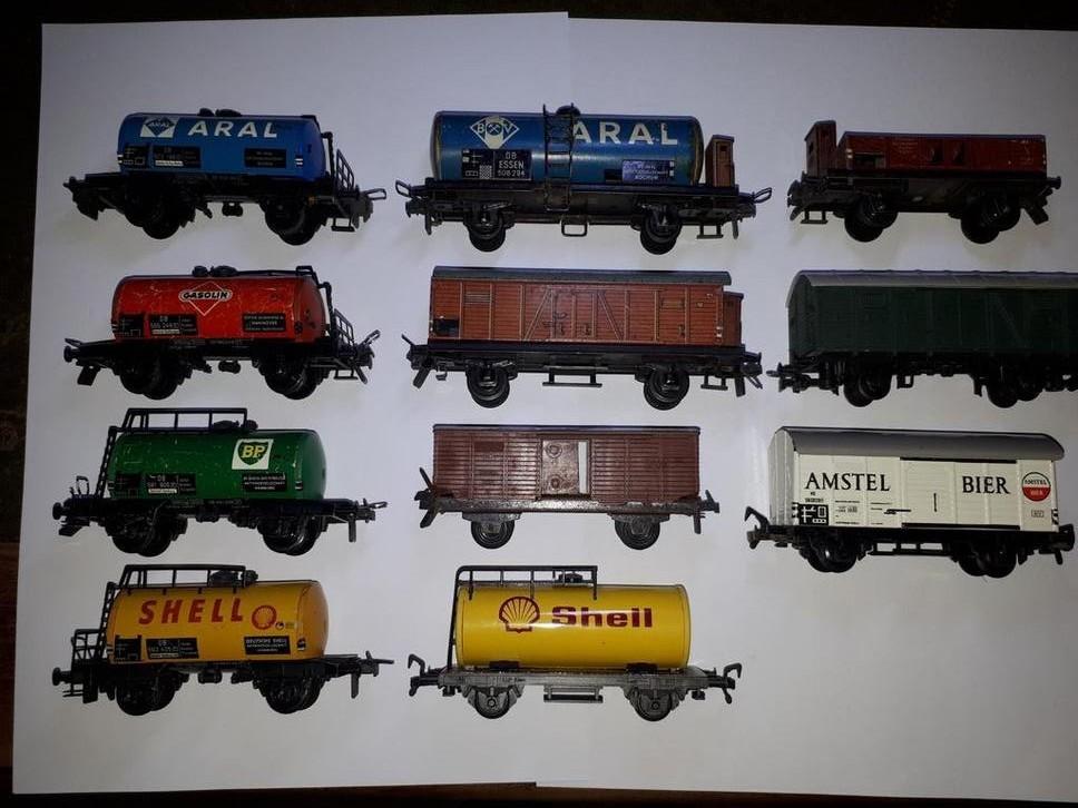 19 Wagons Trix Express en Fleismann, Gebruikt, Gelijkstroom, Trix, Wagon