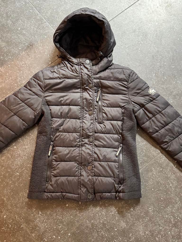 Superdry jas maat L tussen jas zwart, Ophalen of Verzenden, Gedragen, Maat 42/44 (L), Zwart
