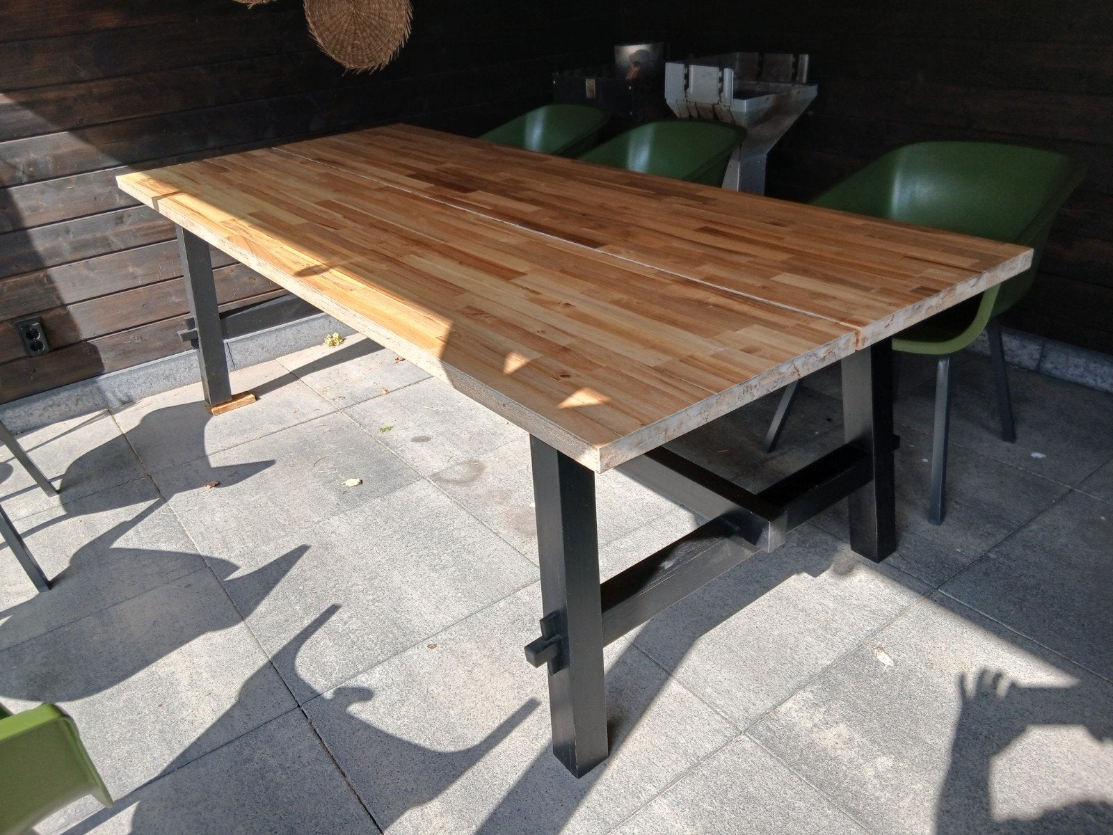 eettafel ikea skogsta 235x100x75cm, Gebruikt, 100 tot 150 cm, 200 cm of meer, Ophalen of Verzenden