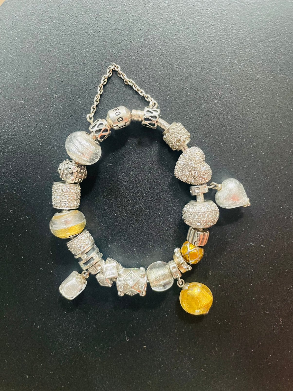 Pandora armband met bedels, Sieraden, Tassen en Uiterlijk, Armbanden, Ophalen of Verzenden, Zo goed als nieuw, Zilver