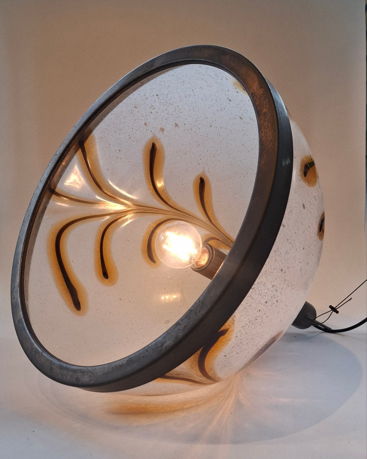 Vintage Italiaanse "Decorazione a Penne" Hanglamp, Ophalen of Verzenden, Zo goed als nieuw, Glas