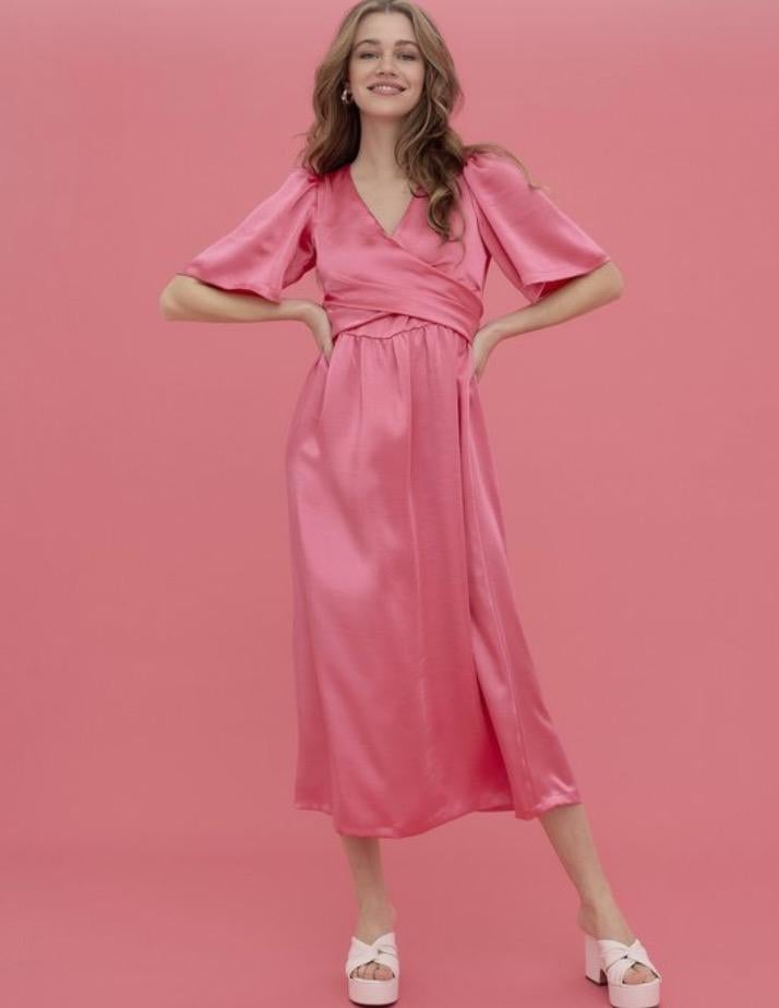 Kae Sutherland jurk satijn Vero Moda - maat L - nieuw staat, Ophalen of Verzenden, Zo goed als nieuw, Maat 38/40 (M), Boven de knie