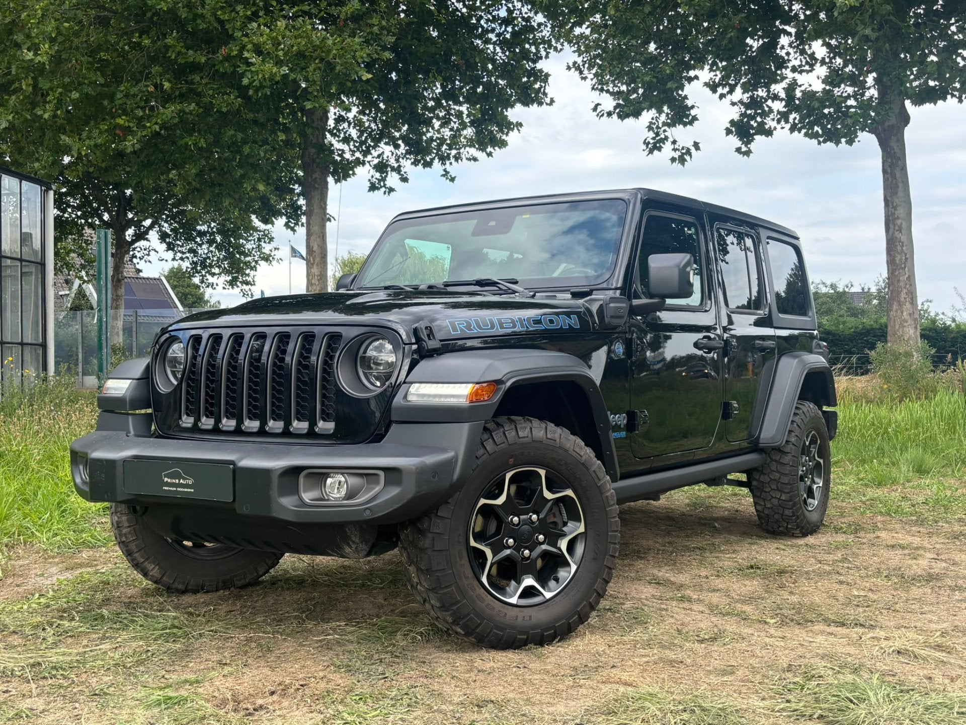 Jeep Wrangler Unlimited 4xe 380 Rubicon CAMERA V+A|ACC|STUUR, Auto's, Zwart, 4 cilinders, Cabriolet, Bedrijf