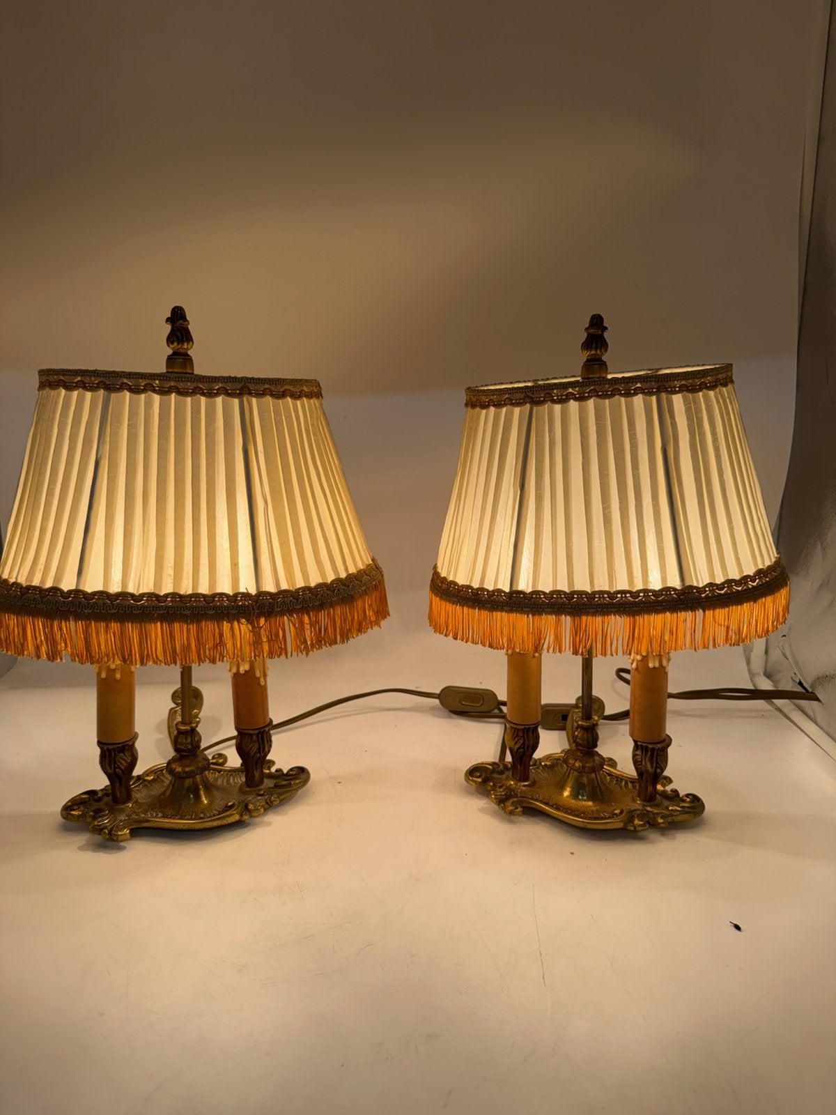 Set Antieke Vintage Bouillotte Lampen (38 cm) – Klassiek, Ophalen of Verzenden