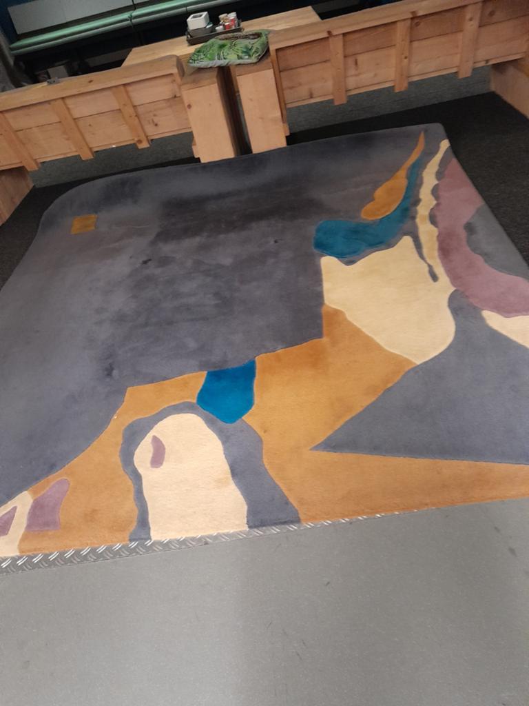 Zuiver getuft wollen vloerkleed 240x240 cm, Ophalen, Gebruikt, Modern, Tapijt
