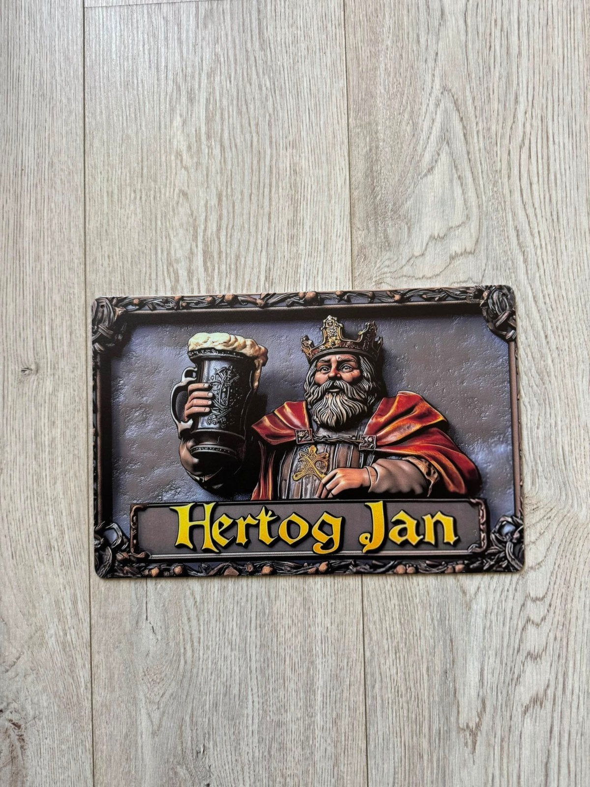 Hertog Jan metalen bord 30x20cm - Nieuwstaat, Ophalen of Verzenden
