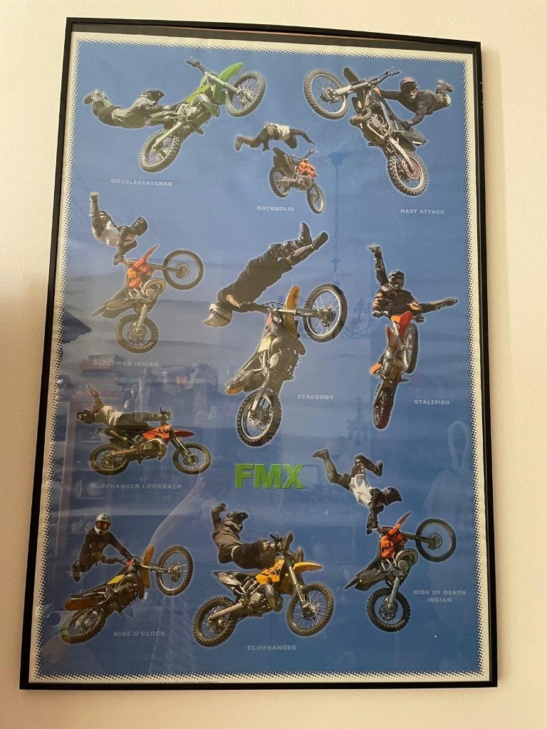ingelijste poster van FMX motorsport, freestyle stunts, FMX, Ophalen, Met lijst, Sport, A1 t/m A3