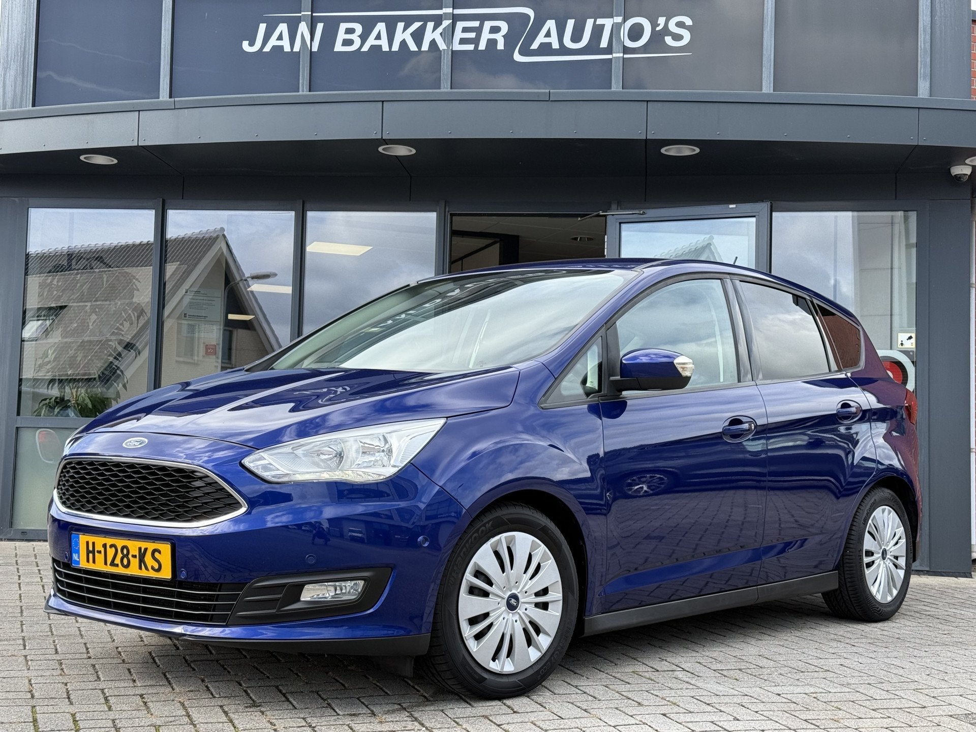 Ford C-MAX 1.5 Titanium ✅ Carplay ✅ Trekhaak ✅ Automaa, 4 cilinders, Blauw, Geïmporteerd, 1313 kg