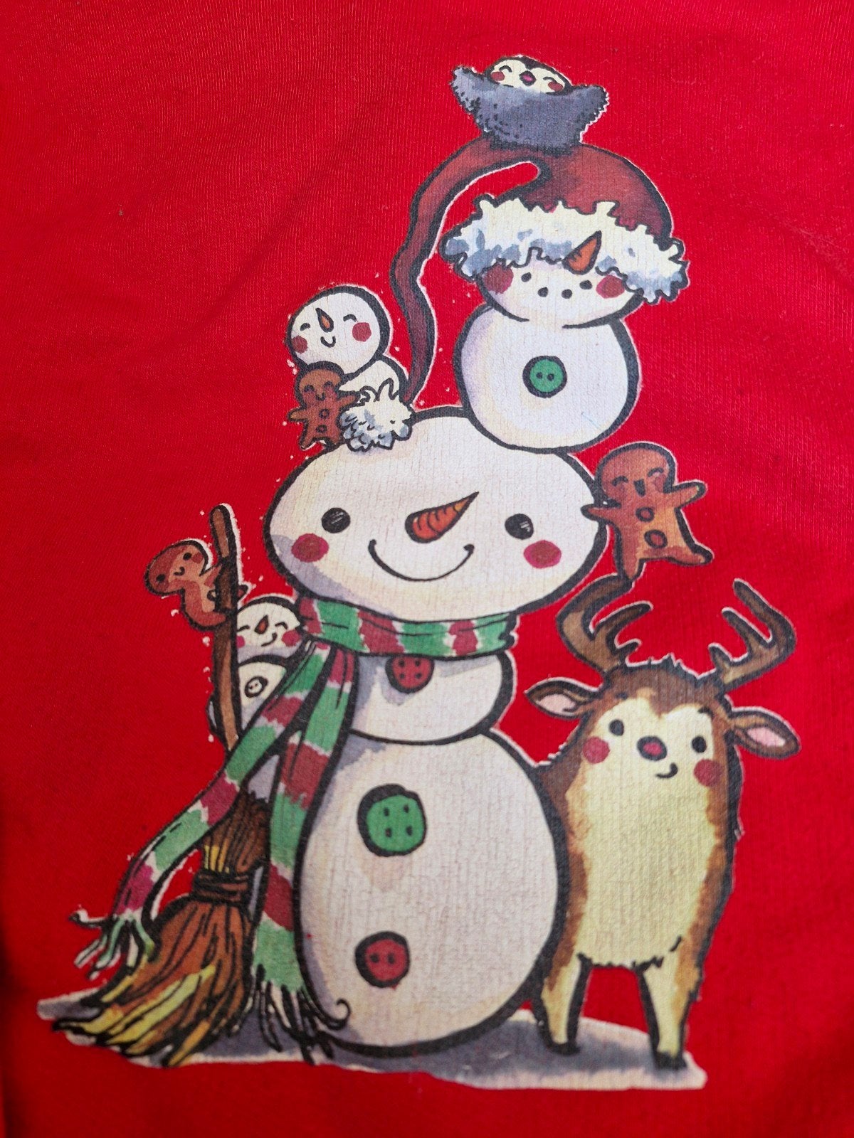 Unieke en mooie kersttrui met sneeuwpop en rendier, Maat 46/48 (XL) of groter, Ophalen of Verzenden, Zo goed als nieuw, Loeff