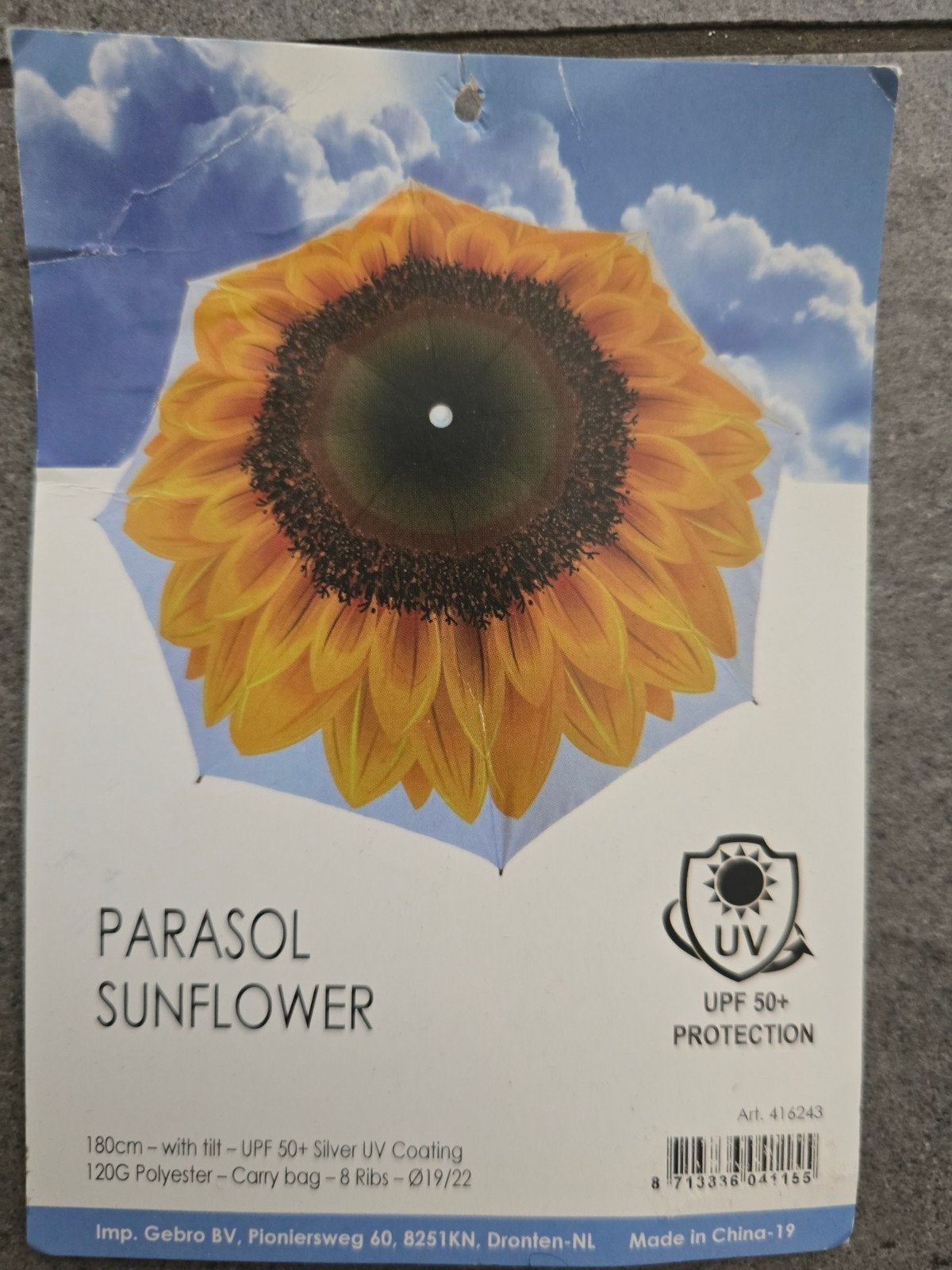 Nieuwe Strandparasols: Luipaard & Zonnebloem (UPF 50+), Ophalen of Verzenden, Nieuw, 1 tot 2 meter, Kantelbaar