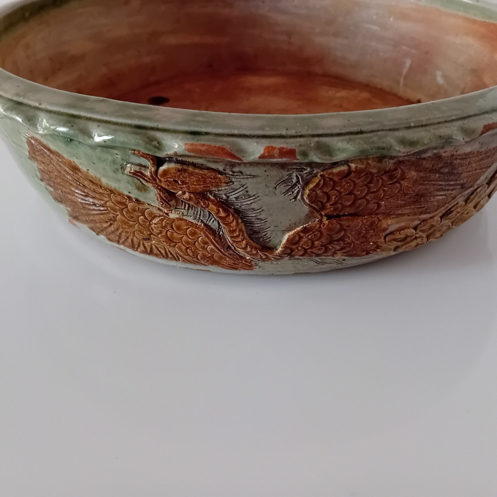 Antieke Chinese Bonsai Pot met Draken Reliëf, Verzenden