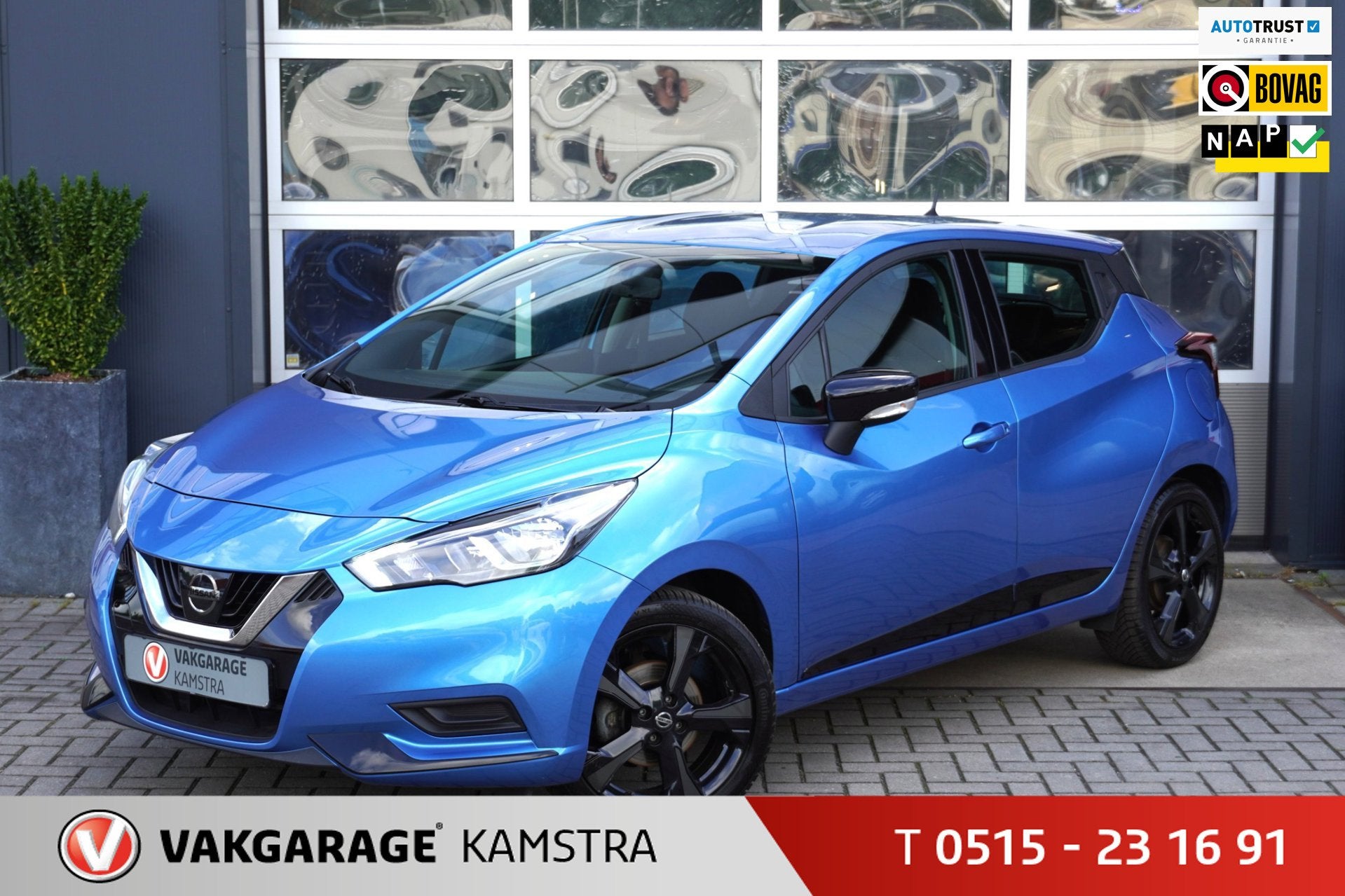 Nissan Micra 1.0L Acenta 5-deurs NAP Airco/Cruise/Lage KMs!, Auto's, Gebruikt, Blauw, Origineel Nederlands, Handgeschakeld