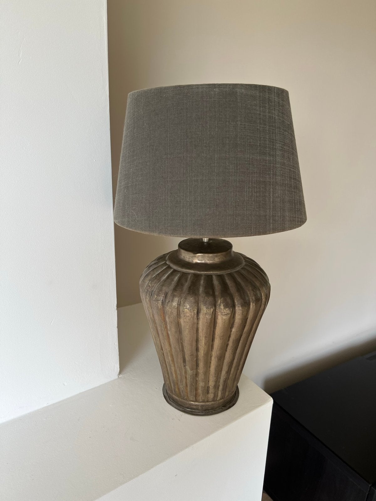 Vaaslamp Gert Snel van ijzer, Huis en Inrichting, Ophalen, Overige merken, Met kap, Grijs