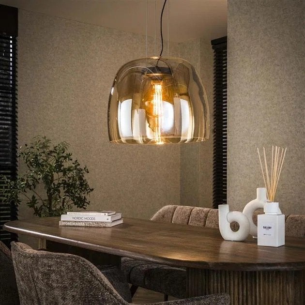 2x Grote Glazen Hanglampen - Diameter 50cm, Ophalen, Modern, Scandinavisch, E27 (groot), Glas