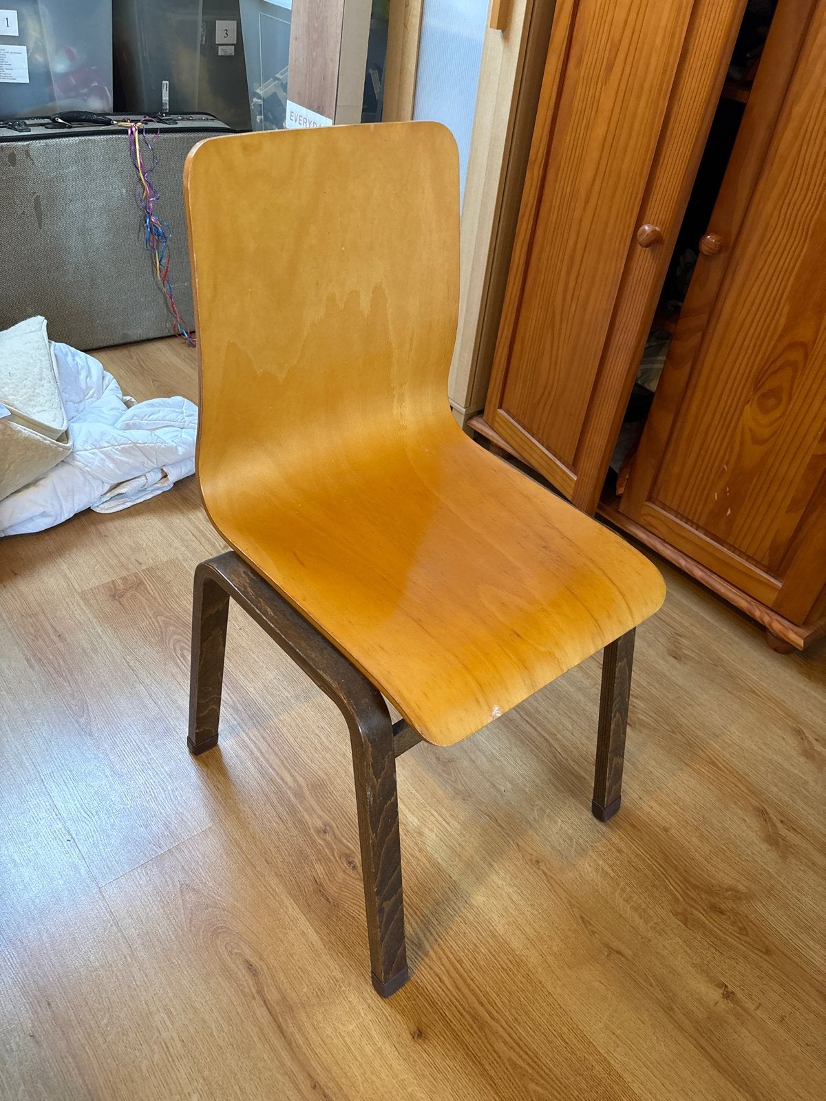 Vintage houten schoolstoel voor grote kinderen/volwassenen, Ophalen