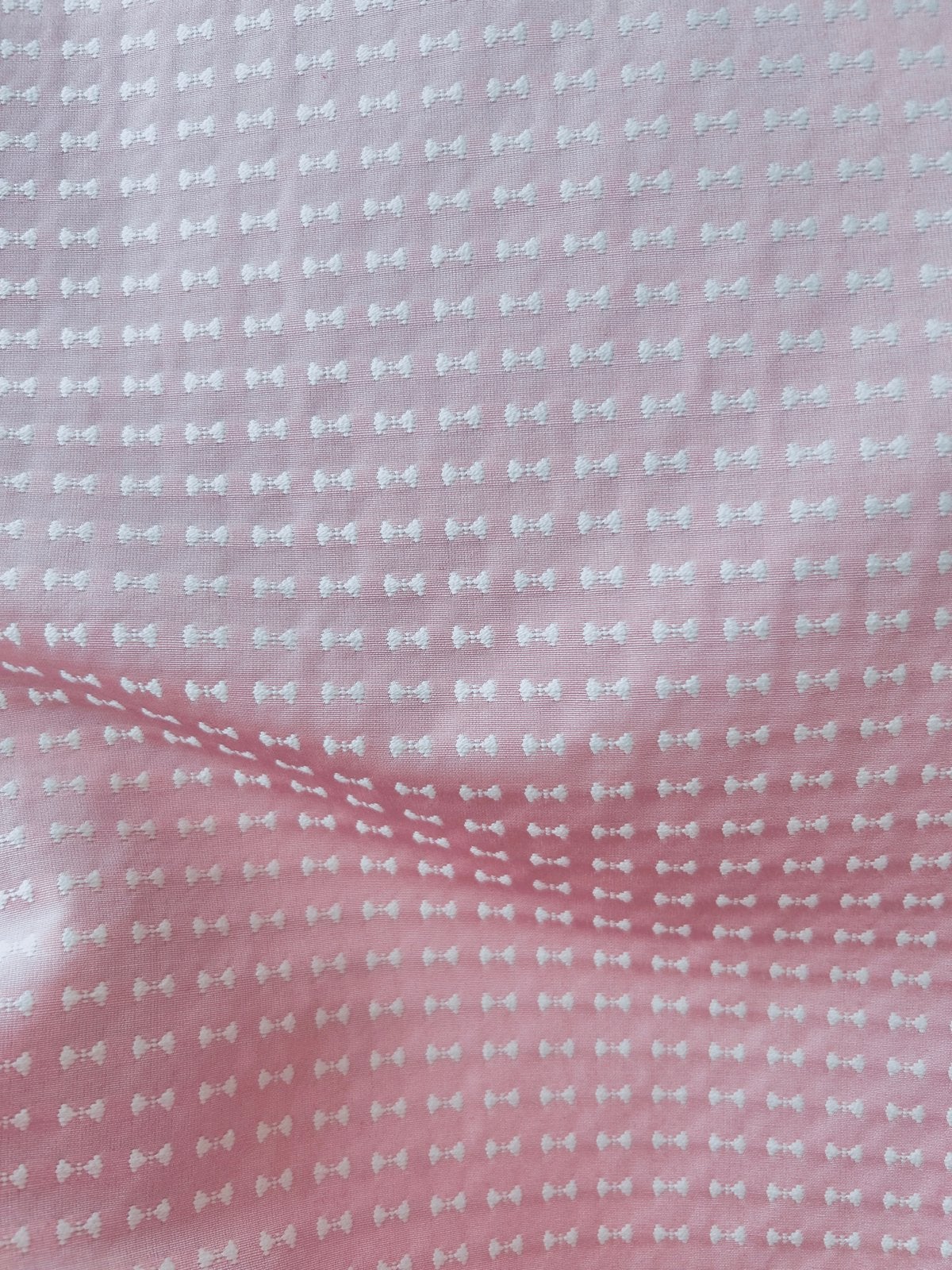 Vintage gewezen roze strikjes katoenviscose, 120 cm of meer, Ophalen of Verzenden, Katoen, Roze