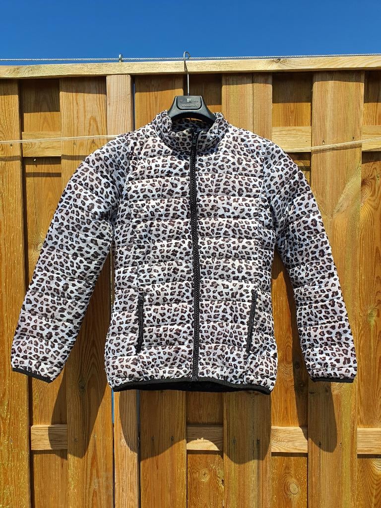 Jacky Mills panterprint puffer jas – maat M, Ophalen of Verzenden, Zo goed als nieuw, Maat 38/40 (M), Bruin