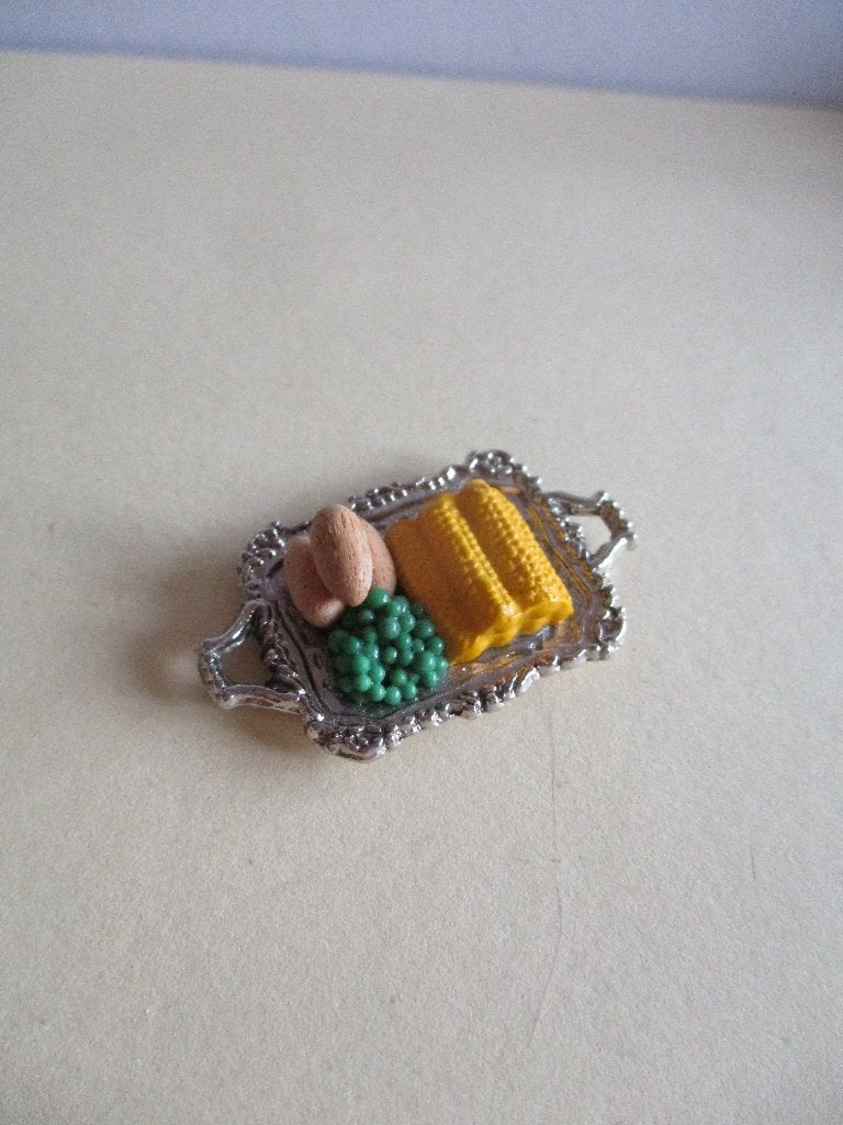 poppenhuis schaal met mais doperwten en aardappelen, Ophalen of Verzenden, Zo goed als nieuw, Decoratie