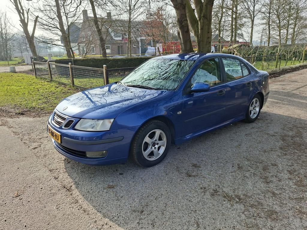 Saab 9-3 1.8 T Sport Sedan 2003 Blauw, Auto's, Saab, Voorwielaandrijving, 1998 cc, Beige, 4 cilinders