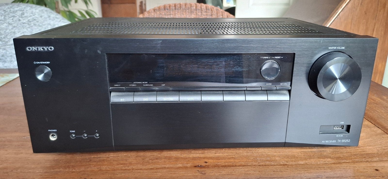 Onkyo TX-SR252 AV Receiver, Ophalen, 60 tot 120 watt, Onkyo, Gebruikt