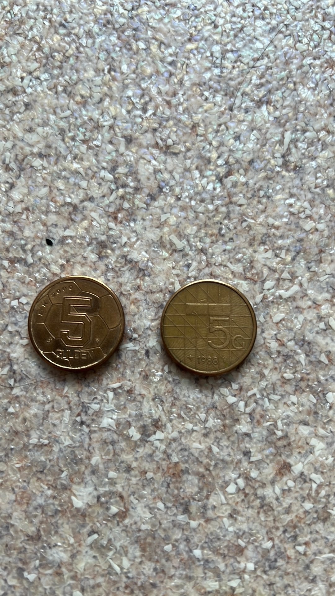 5 gulden munten 2x  1988 en ek 2000 samen 5 euro, Ophalen, Koningin Beatrix, 5 gulden