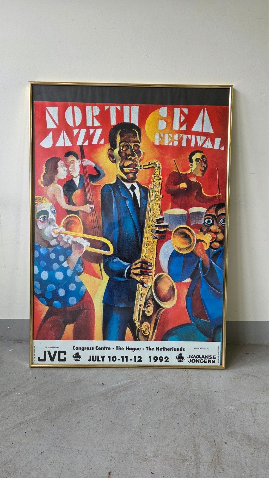 North Sea Jazz Festival Poster 1992 - Ingelijst, Rechthoekig Staand, Deurposter of groter, Ophalen of Verzenden, Zo goed als nieuw