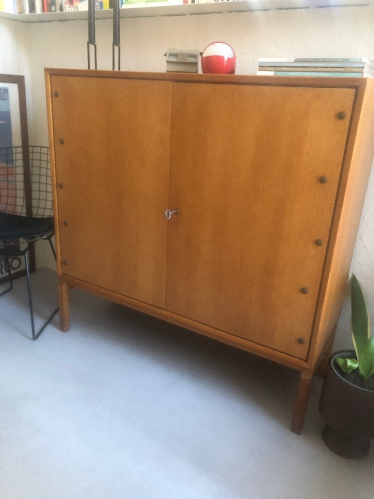 Vintage midcentury Brutalist eiken opbergkast ‘60, Ophalen, Gebruikt, 50 tot 100 cm, 25 tot 50 cm