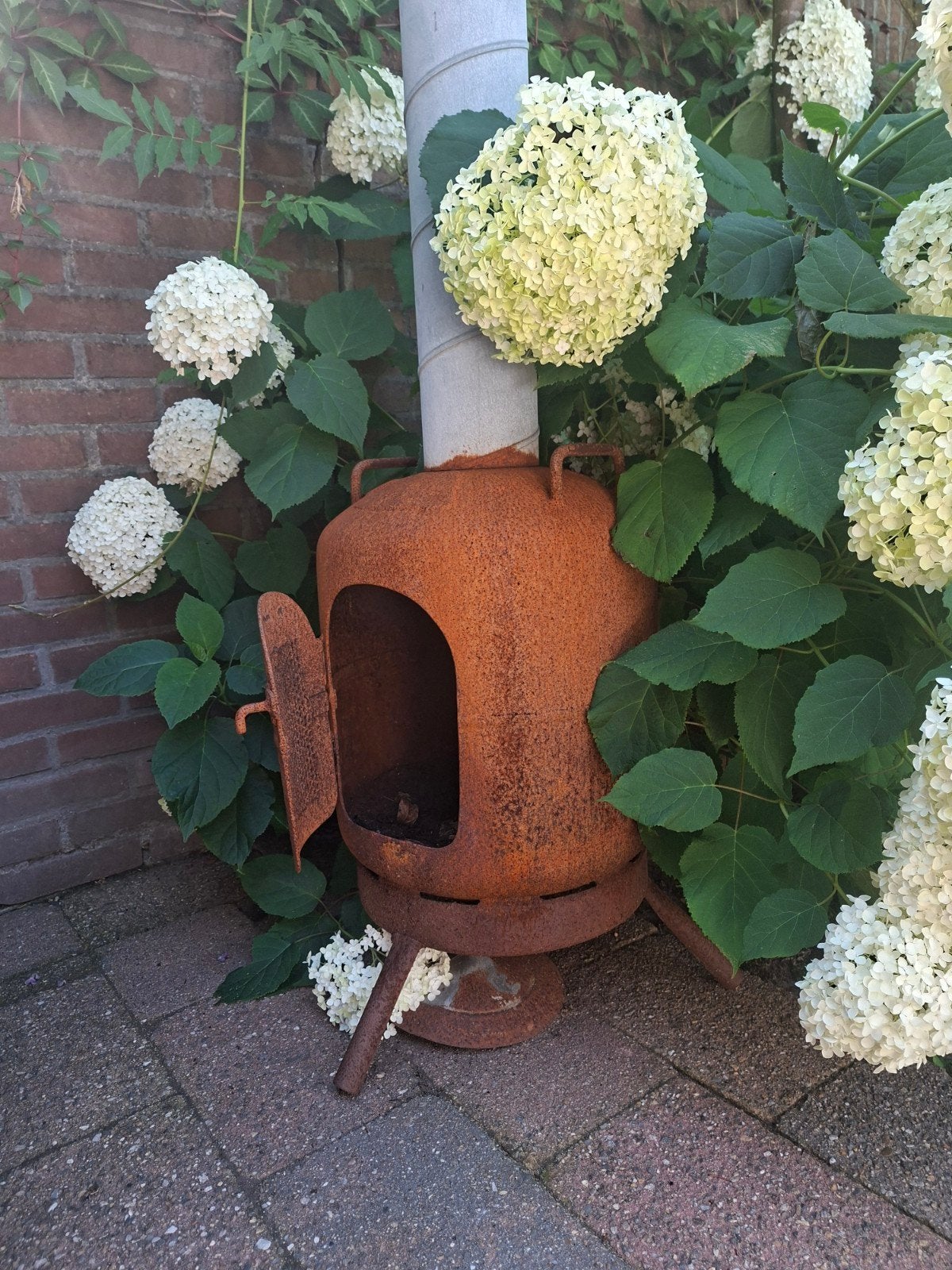 Rustieke tuinhaard van gasfles, Ophalen, Gebruikt, Vuurton