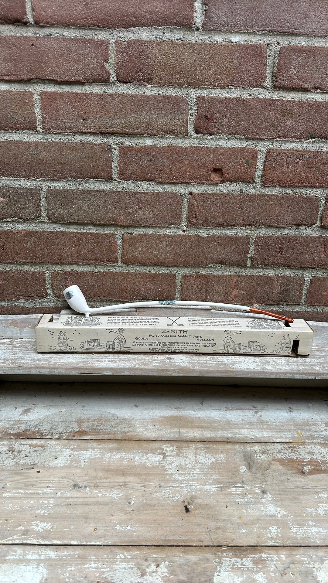 Oude Zenith Gouda kleipijp 45 cm in originele doos NOS, Ophalen of Verzenden, Nieuw, (Water)pijp