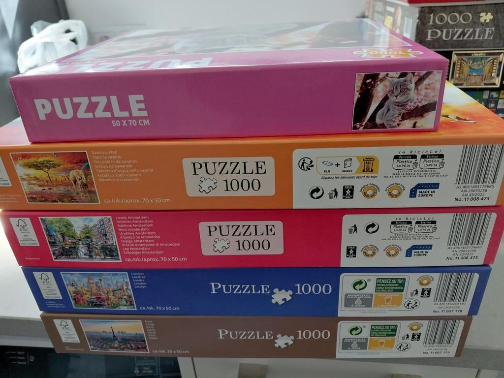 5 Puzzels. Diverse Thema's en Groottes, Hobby en Vrije tijd, Denksport en Puzzels, Ophalen of Verzenden