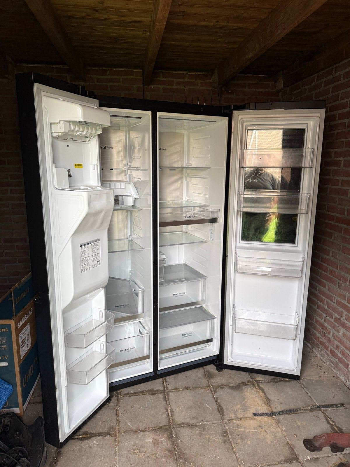 LG Instaview Amerikaanse Koelkast - Gebruikt, Ophalen, Gebruikt, 200 liter of meer, 60 cm of meer