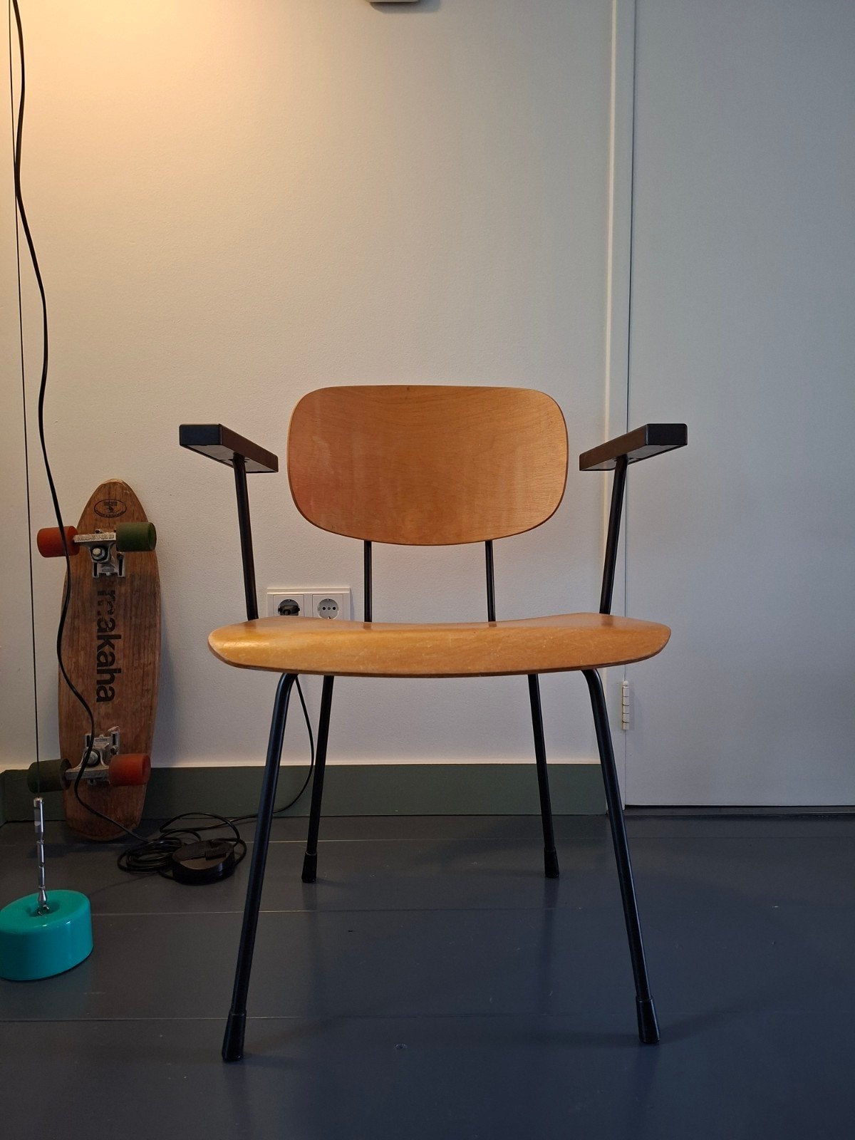 Orginele Gispen 216 design stoel - Wim Rietveld (jaren 50), Ophalen, Gebruikt, Hout, Eén