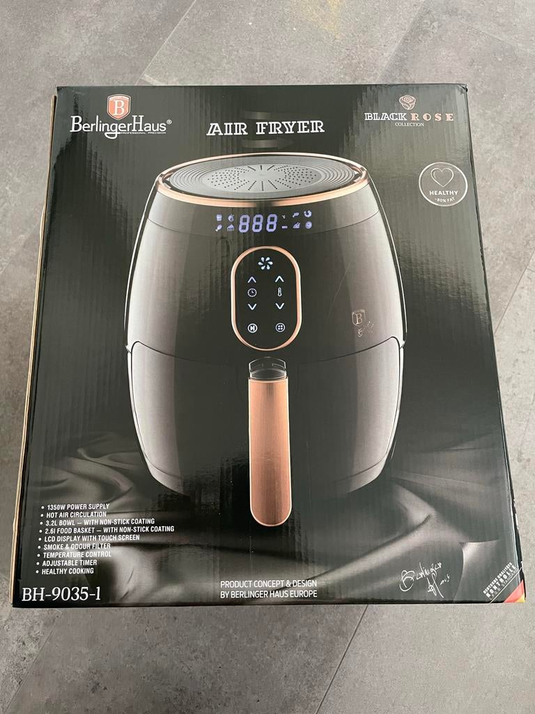 Berlinger Haus Airfryer Zwart/Rose 2,6 liter, Ophalen of Verzenden, Nieuw, Airfryer, 1000 t/m 1499 gram