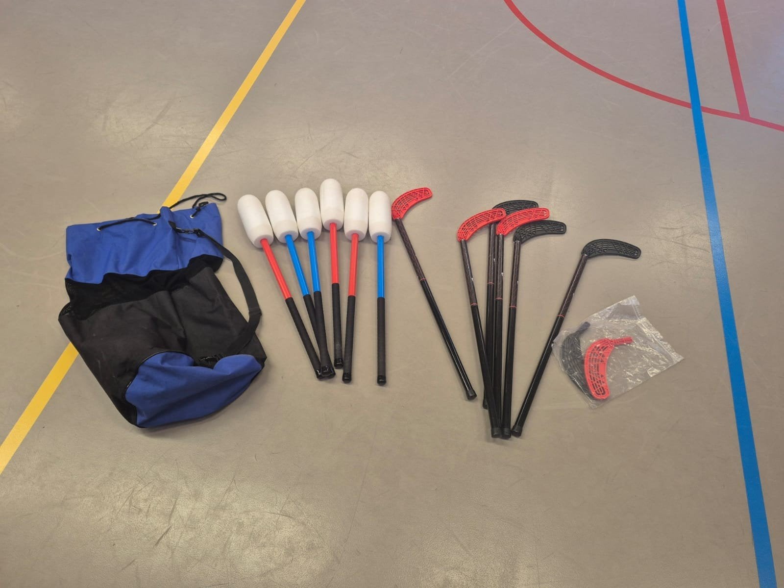 6 ballbouncers en 6 hockeysticks, Sport en Fitness, Ophalen of Verzenden, Gebruikt