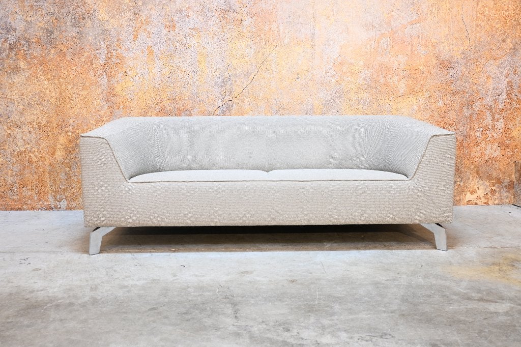 ZGAN beige stoffen Leolux Pode Chat designbank evt fauteuil, Huis en Inrichting, Leolux, Leolux, Driepersoons, 75 tot 100 cm