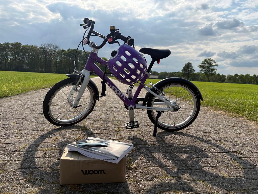 Woom Go 3 automagic kinderfiets 16 inch - Paars, Fietsen en Brommers, Fietsen | Kinderfietsjes, Ophalen of Verzenden, Zo goed als nieuw