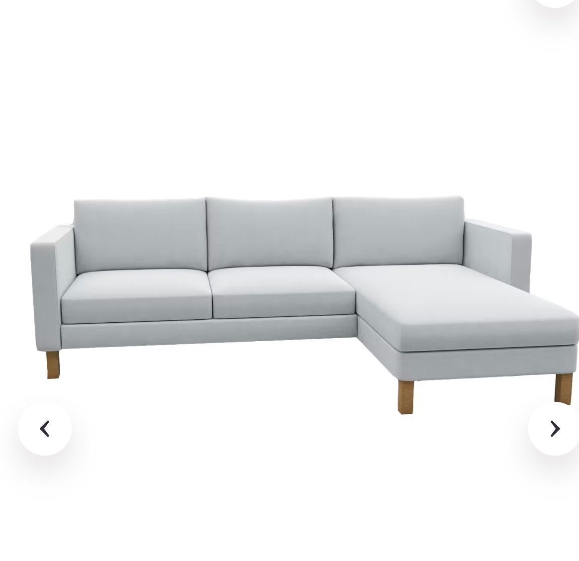 IKEA Karlstad Hoekbank Hoezen - Grijs (Gebruikt), Ophalen, 250 tot 300 cm, Hoekbank, Zo goed als nieuw