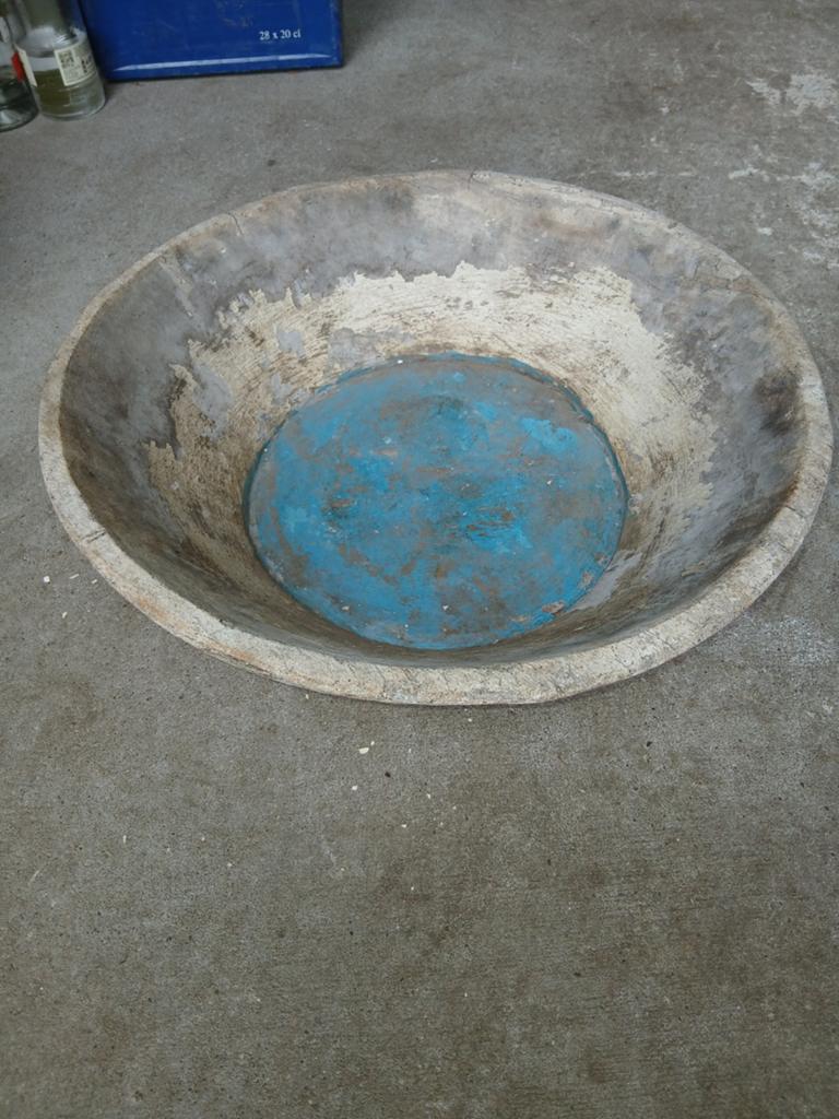 Oude vintage houten schaal diameter 46 cm hoogte 14 cm, Huis en Inrichting, Ophalen of Verzenden, Rond, Hout