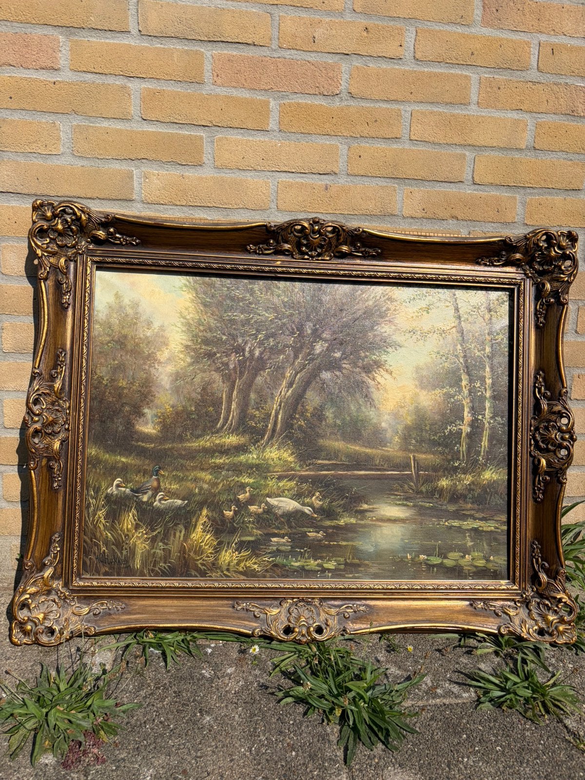 Bos stilleven schilderij- Hermanus Cornelis Hokken, Doek, Oud hollands, Ophalen of Verzenden, Landschap