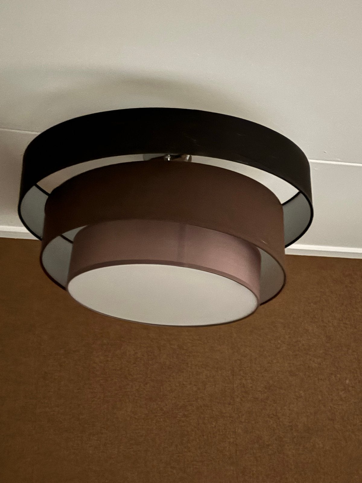 Moderne plafondlamp met verstelbare lagen, Ophalen, Zo goed als nieuw, Stof